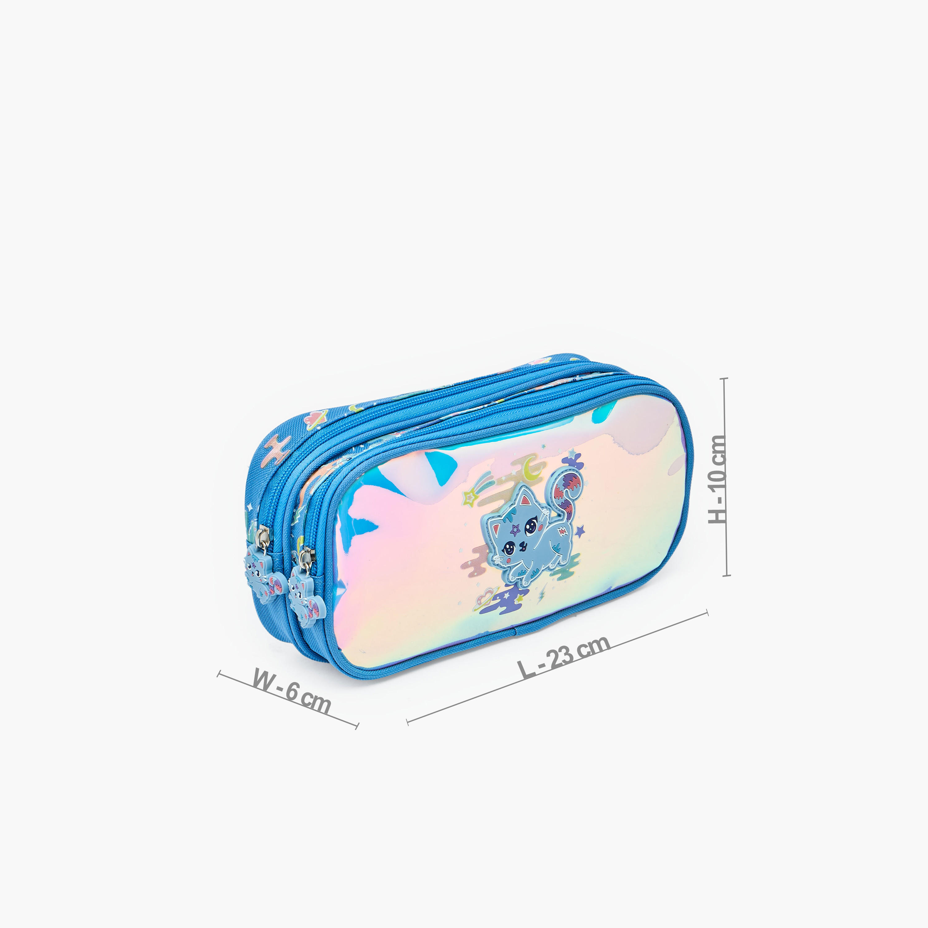 Cat Accent Pencil Pouch with 2 Compartments-school-stationery-pencilcases-image-4
