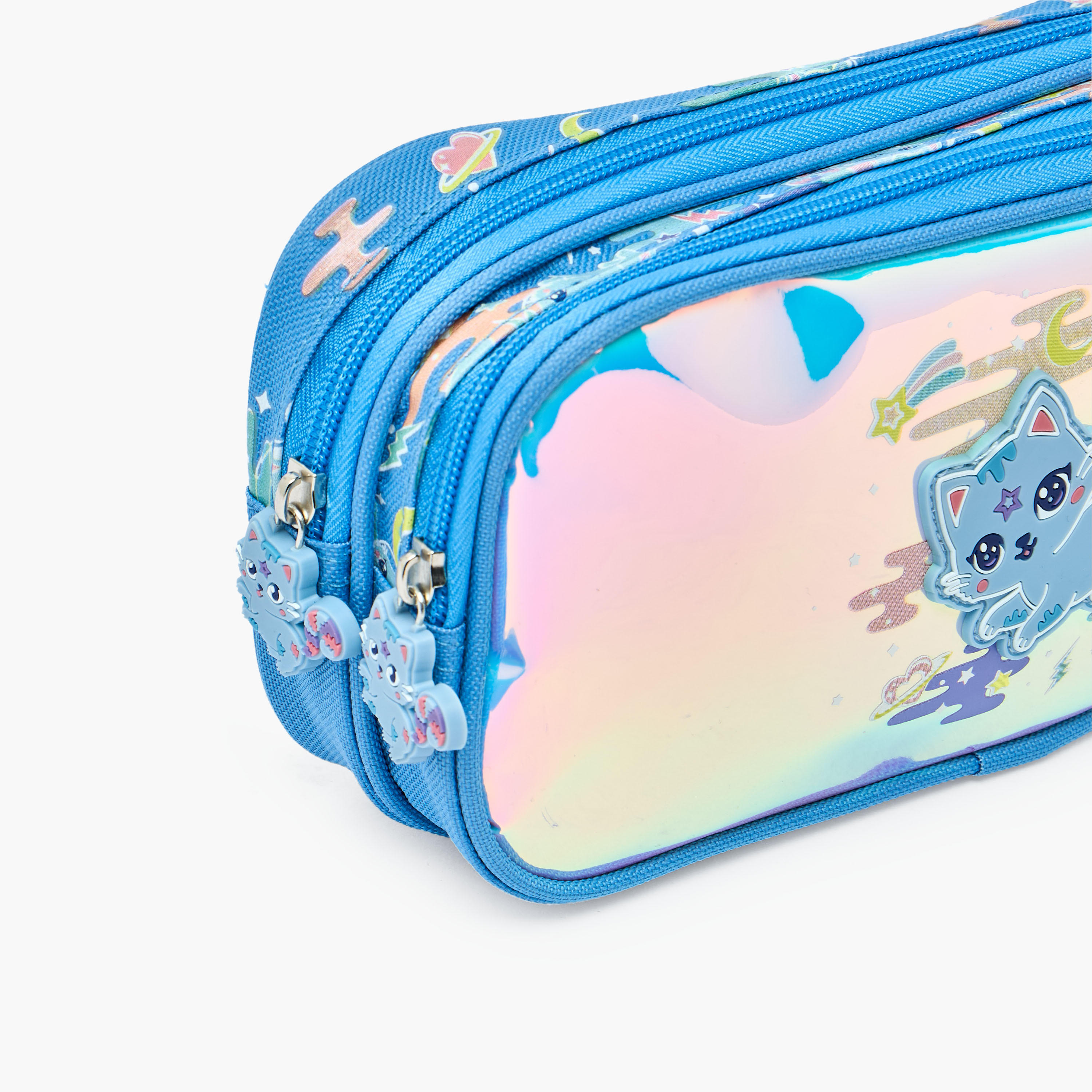 Cat Accent Pencil Pouch with 2 Compartments-school-stationery-pencilcases-image-5