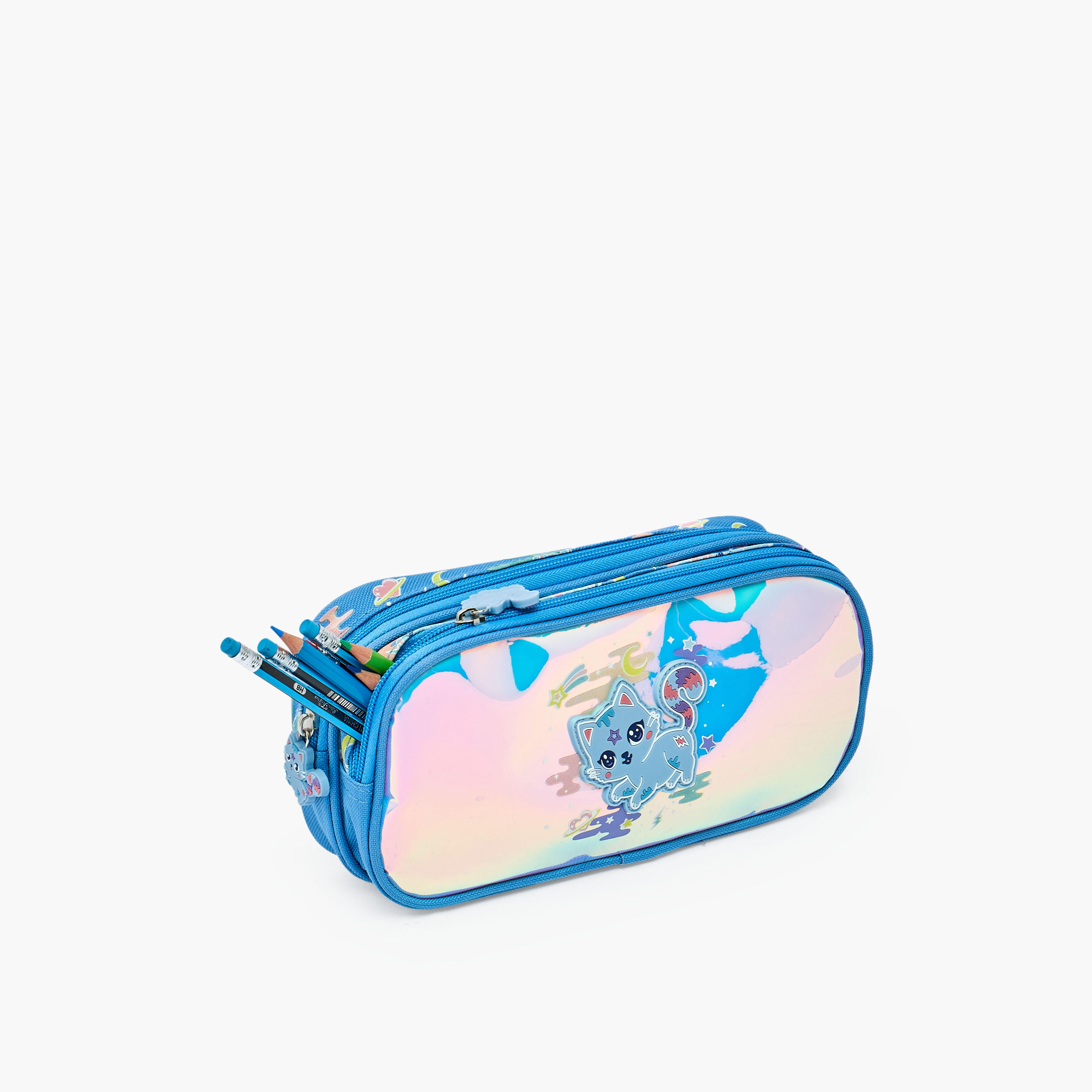 Cat Accent Pencil Pouch with 2 Compartments-school-stationery-pencilcases-image-7
