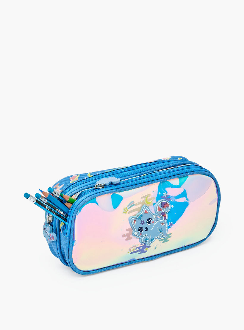 Cat Accent Pencil Pouch with 2 Compartments-school-stationery-pencilcases-image-7