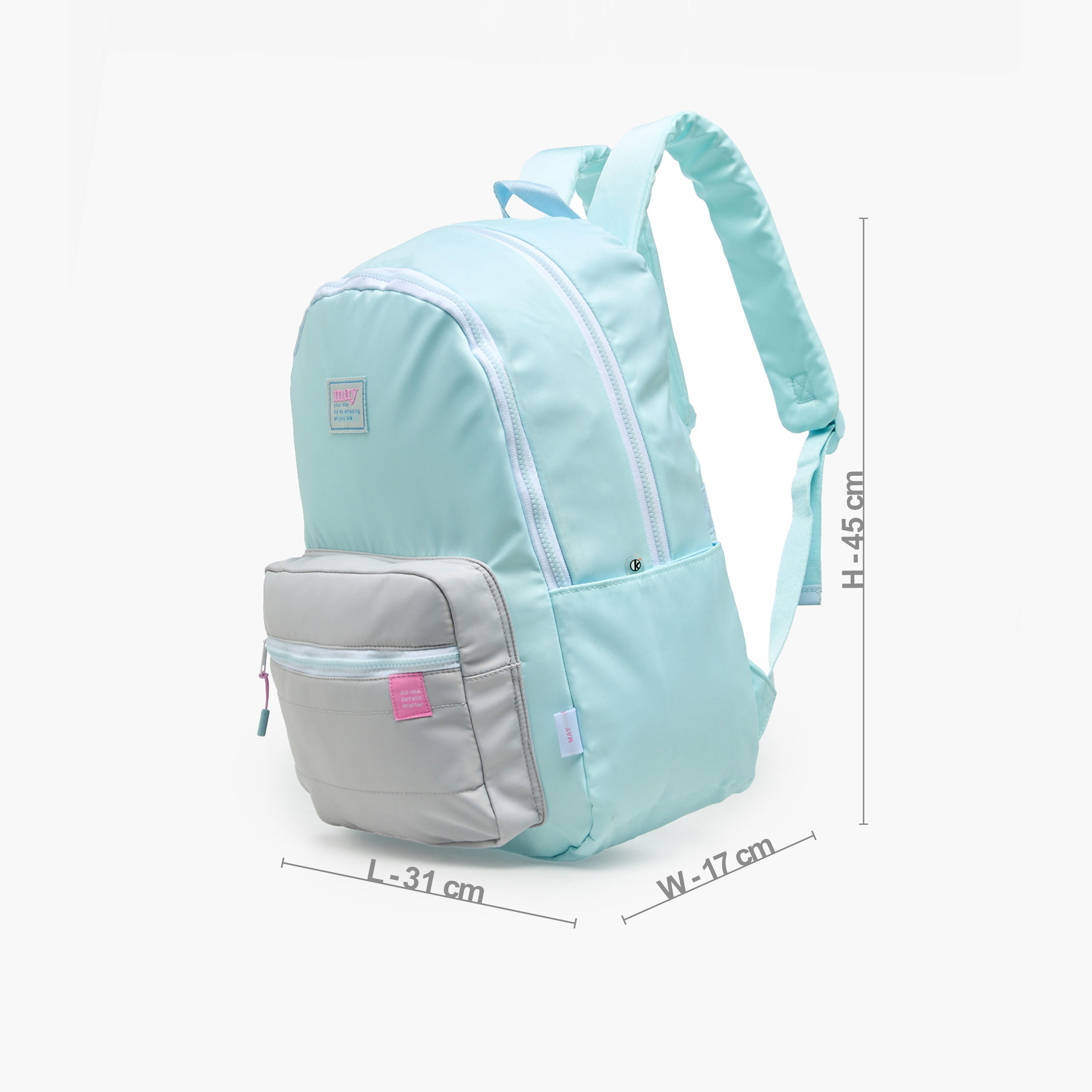 Mayfair Solid Backpack for Girls 8-13 Years with Water Bottle Pocket - 18 inches-school-bagsandbackpacks-backpacks-image-7