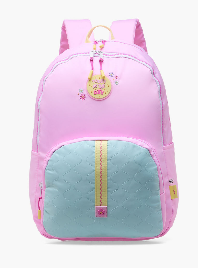 شنطة ظهر بزخارف شعار للبنات بعمر 8 إلى 13 سنة مع جيب لقارورة الماء من مايفير - 17 بوصة-school-bagsandbackpacks-backpacks-image-1