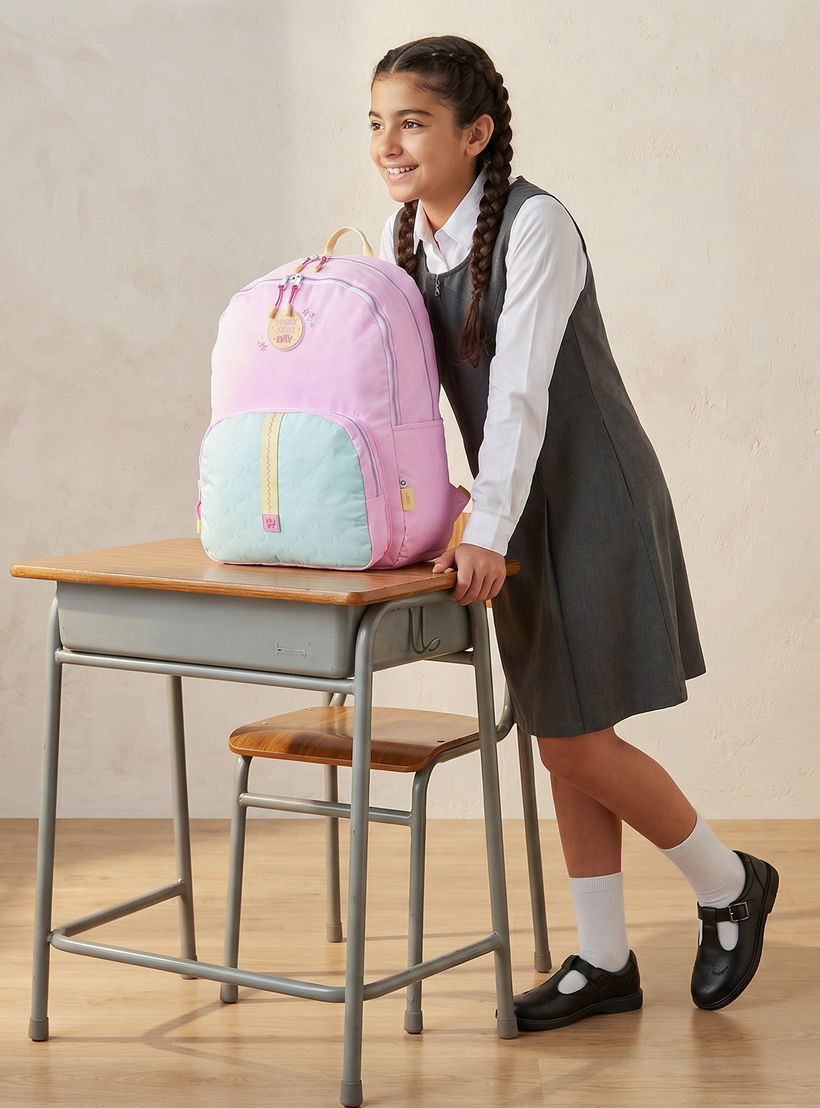 شنطة ظهر بزخارف شعار للبنات بعمر 8 إلى 13 سنة مع جيب لقارورة الماء من مايفير - 17 بوصة-school-bagsandbackpacks-backpacks-image-3