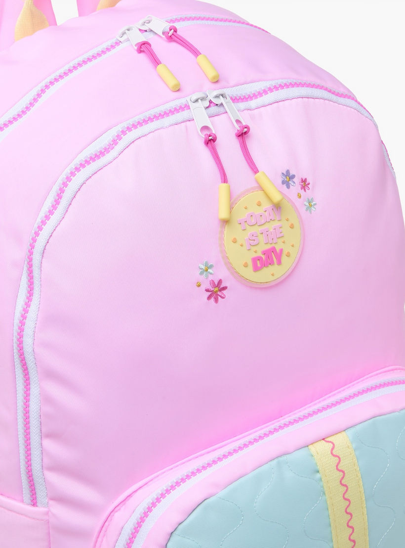 شنطة ظهر بزخارف شعار للبنات بعمر 8 إلى 13 سنة مع جيب لقارورة الماء من مايفير - 17 بوصة-school-bagsandbackpacks-backpacks-image-4