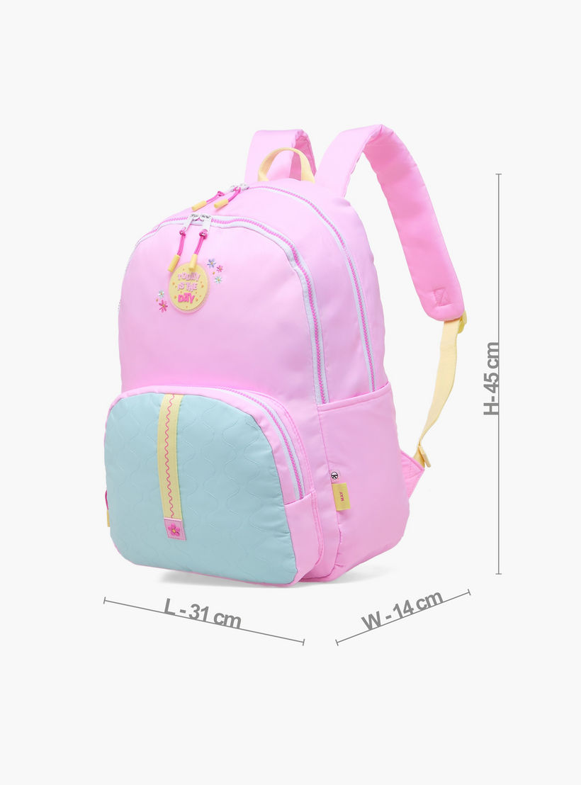 شنطة ظهر بزخارف شعار للبنات بعمر 8 إلى 13 سنة مع جيب لقارورة الماء من مايفير - 17 بوصة-school-bagsandbackpacks-backpacks-image-8