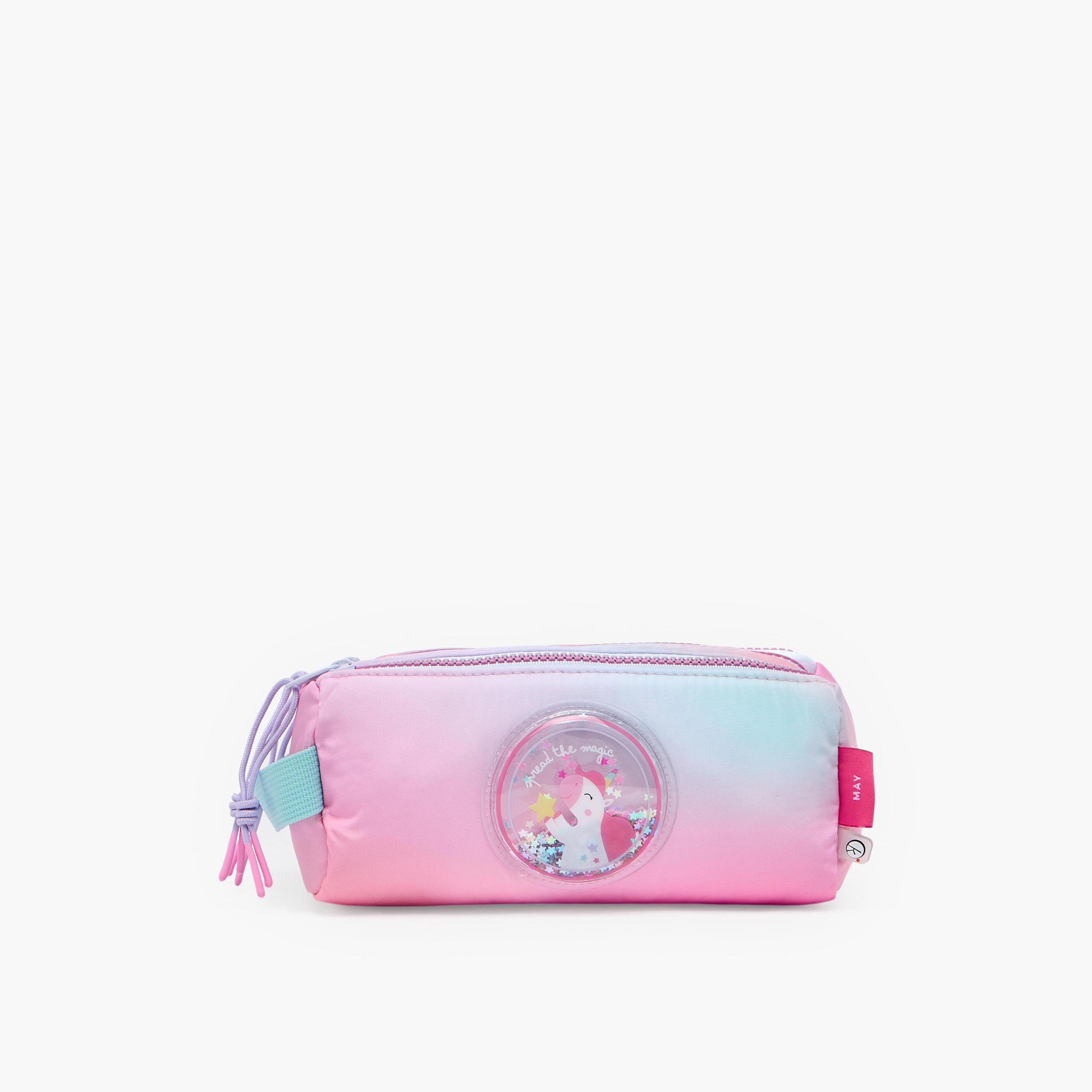 Mayfair Unicorn Ombre Pencil Pouch with 3 Compartments-school-stationery-pencilcases-image-1