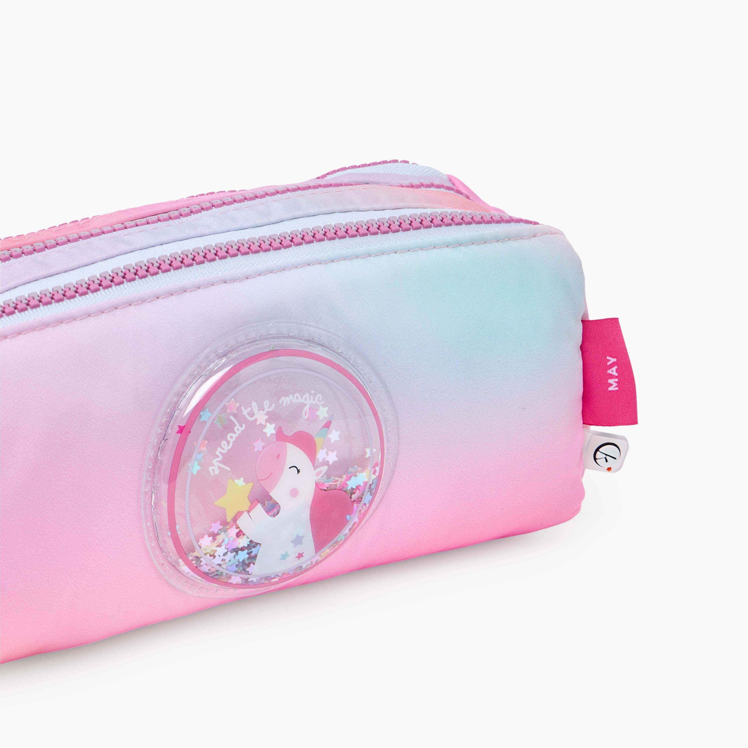 Mayfair Unicorn Ombre Pencil Pouch with 3 Compartments-school-stationery-pencilcases-image-7