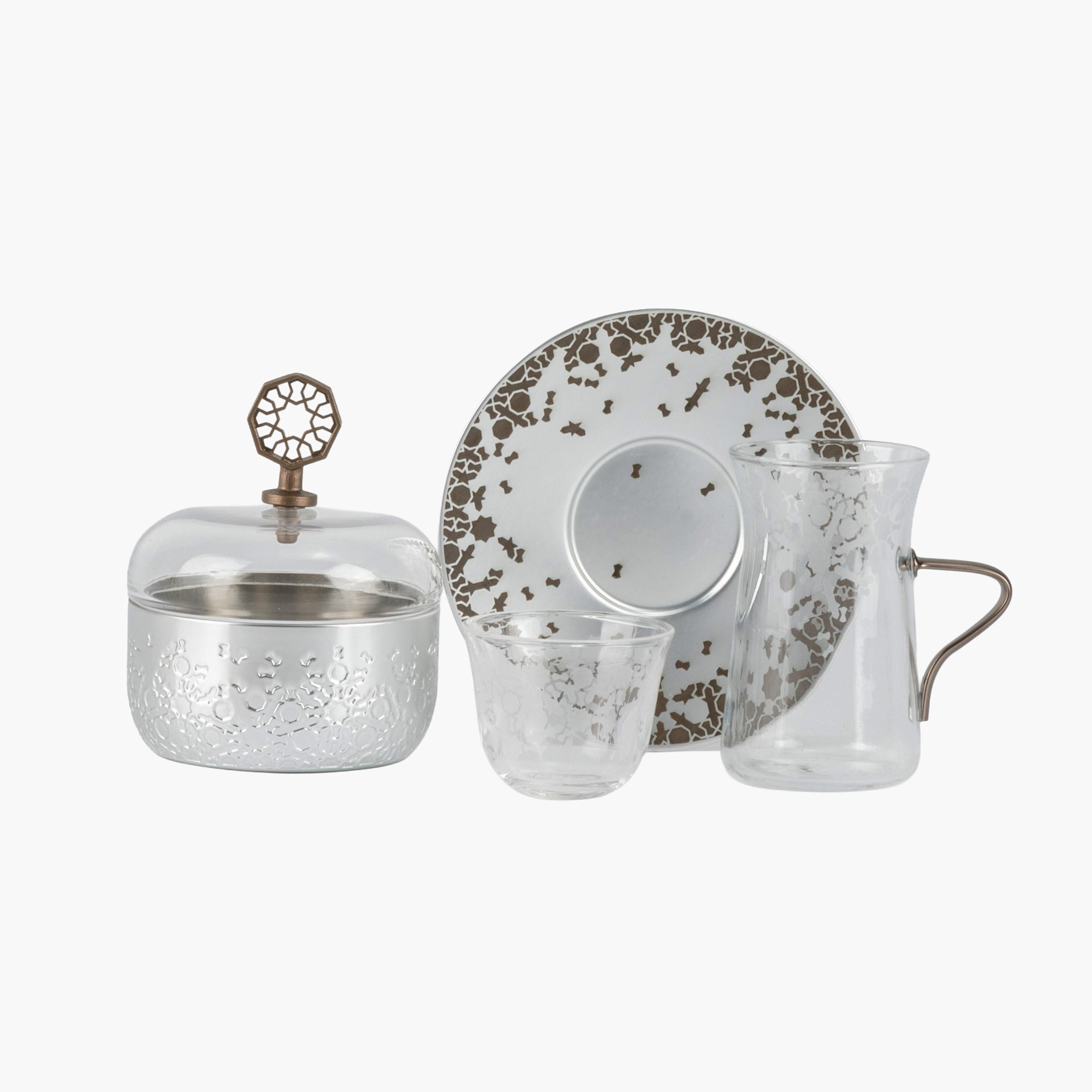 Patterned Glass Tea Cup Set-household-dining-teaandcoffee-teaandcoffeesets-image-6