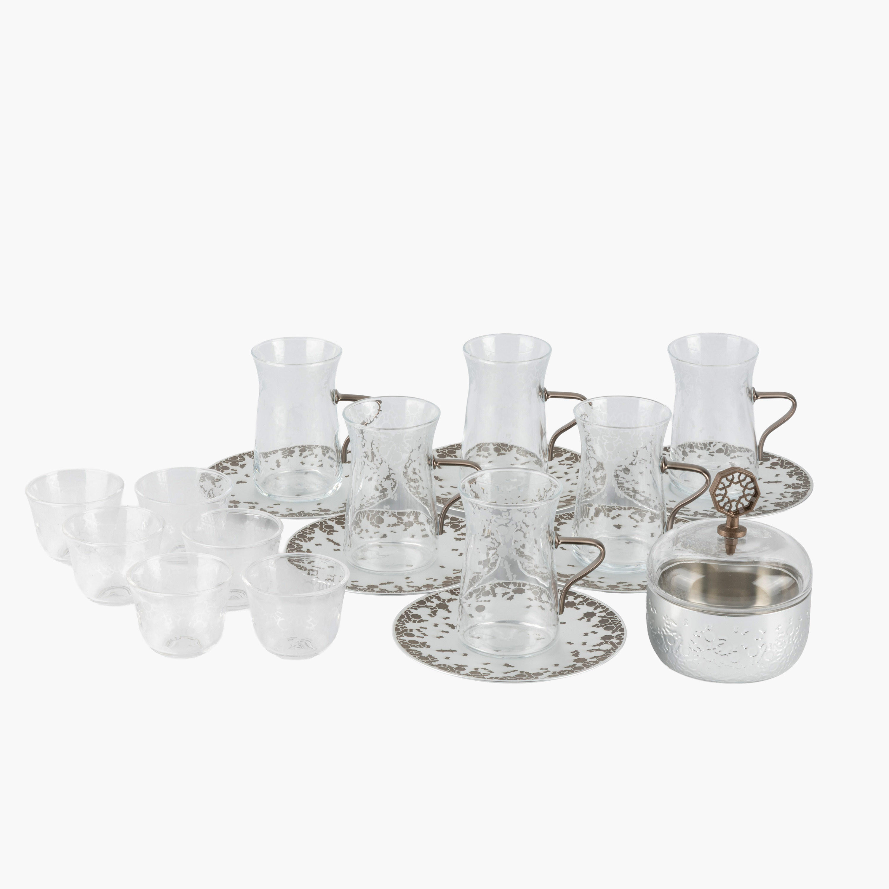 Patterned Glass Tea Cup Set-household-dining-teaandcoffee-teaandcoffeesets-image-7