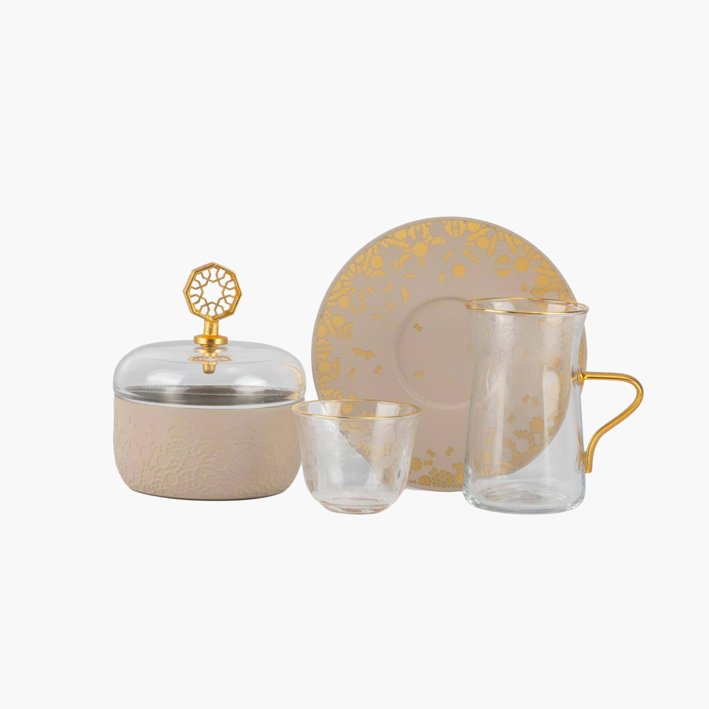 Patterned Glass Tea Cup Set-household-dining-teaandcoffee-teaandcoffeesets-image-6