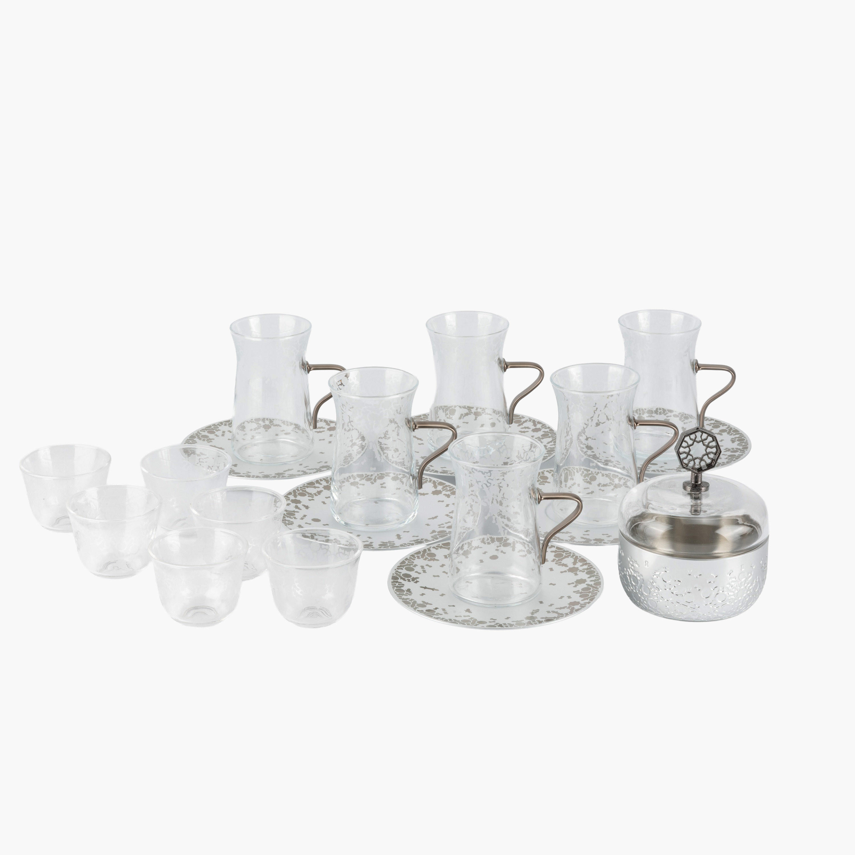 Patterned Glass Tea Cup Set-household-dining-teaandcoffee-teaandcoffeesets-image-5