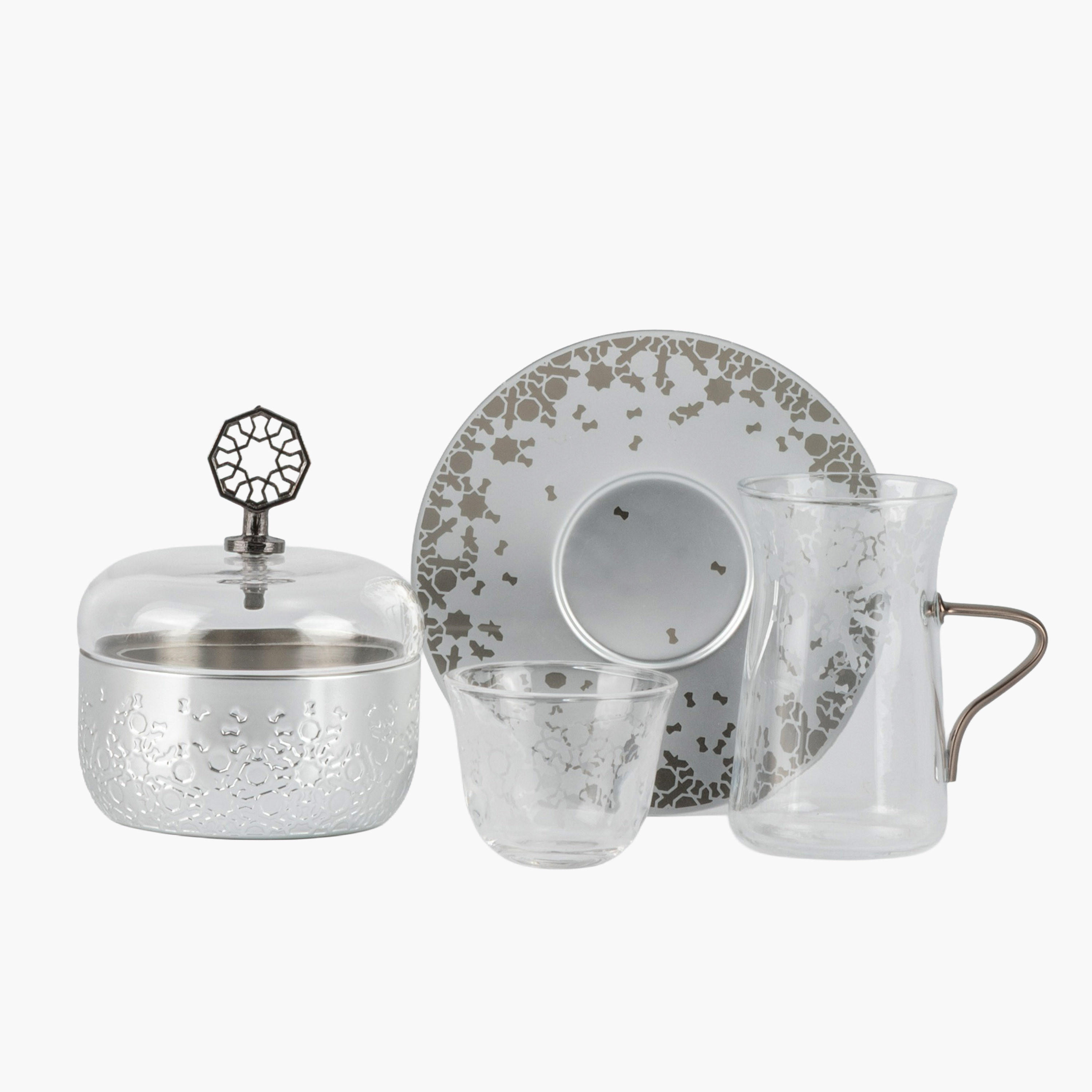 Patterned Glass Tea Cup Set-household-dining-teaandcoffee-teaandcoffeesets-image-6