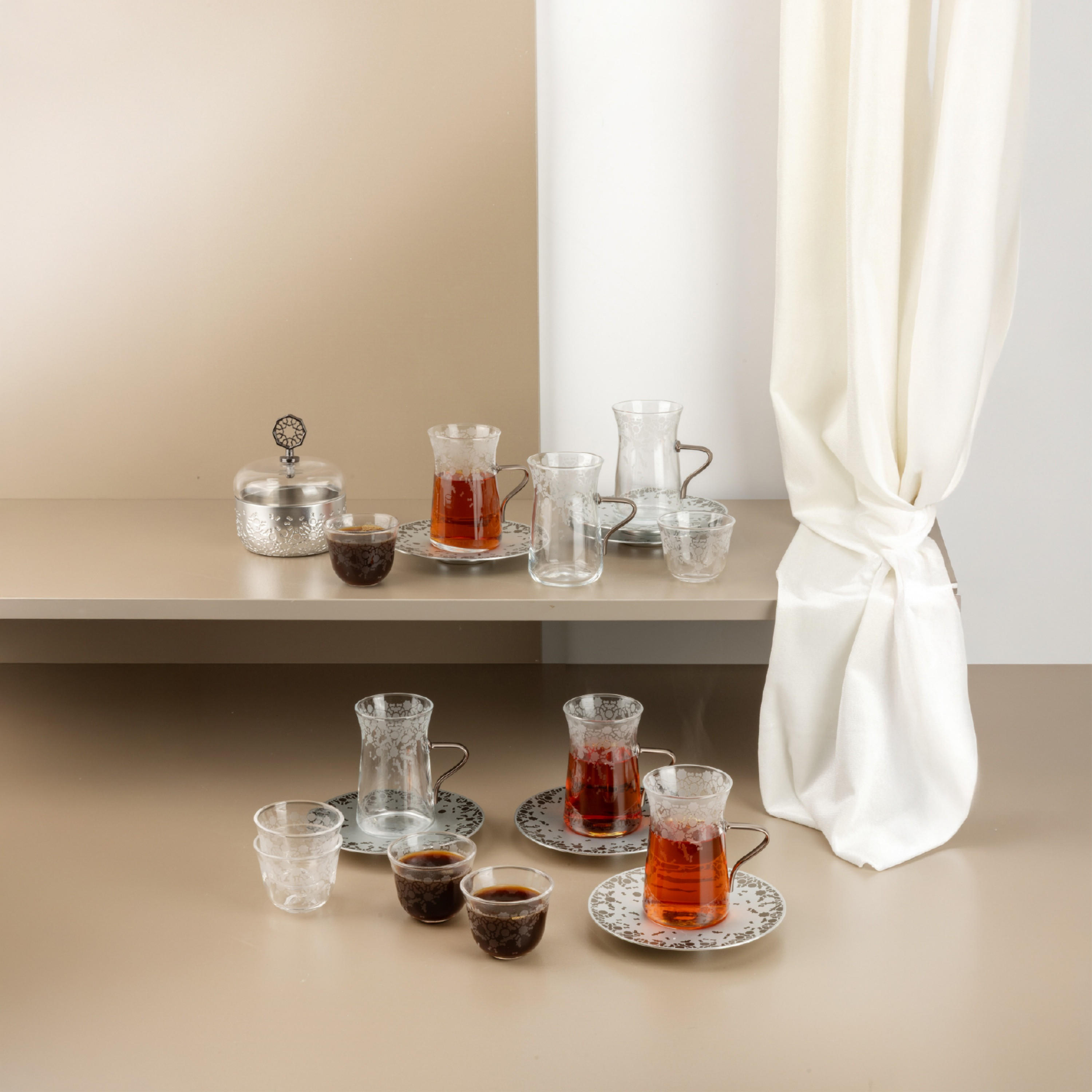 Patterned Glass Tea Cup Set-household-dining-teaandcoffee-teaandcoffeesets-image-8