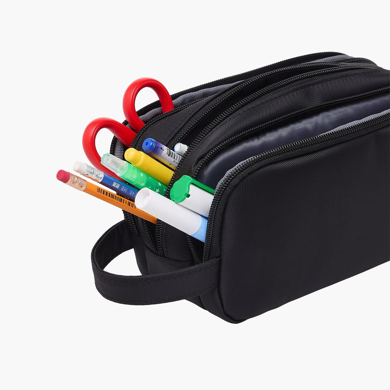 Solid Pencil Pouch with 3 Compartments-school-stationery-pencilcases-image-6