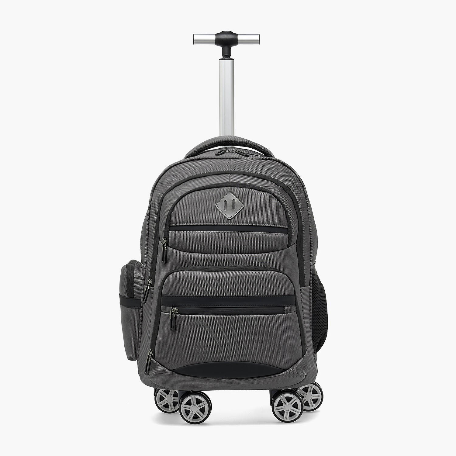 Solid Trolley Backpack for Boys 8-13 Years with Retractable Handle - 18 inches-school-bagsandbackpacks-trolleybags-image-1