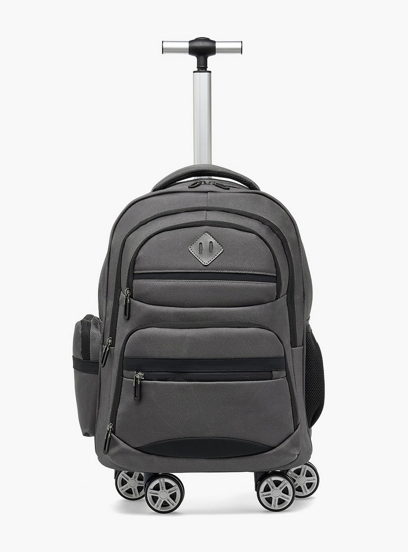 Solid Trolley Backpack for Boys 8-13 Years with Retractable Handle - 18 inches-school-bagsandbackpacks-trolleybags-image-1