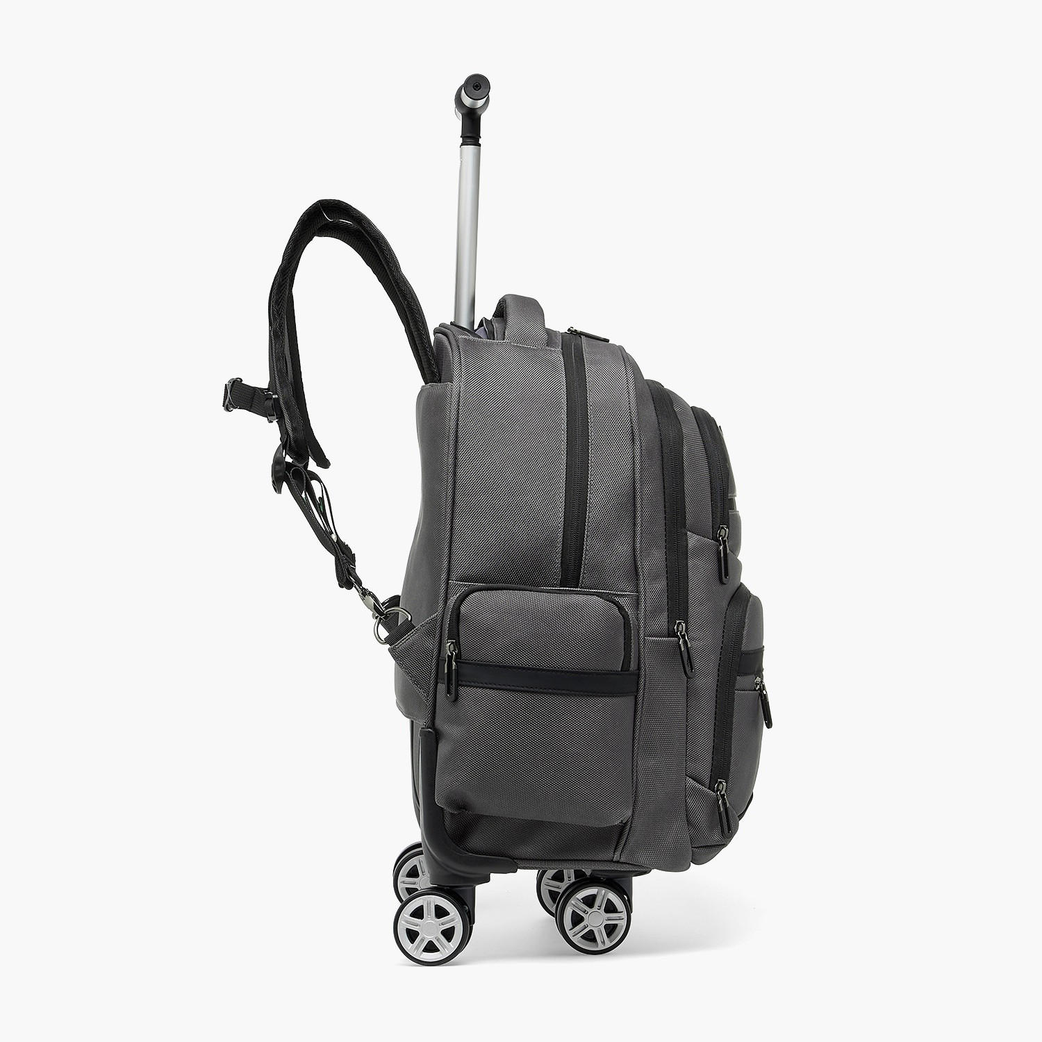 Solid Trolley Backpack for Boys 8-13 Years with Retractable Handle - 18 inches-school-bagsandbackpacks-trolleybags-image-10