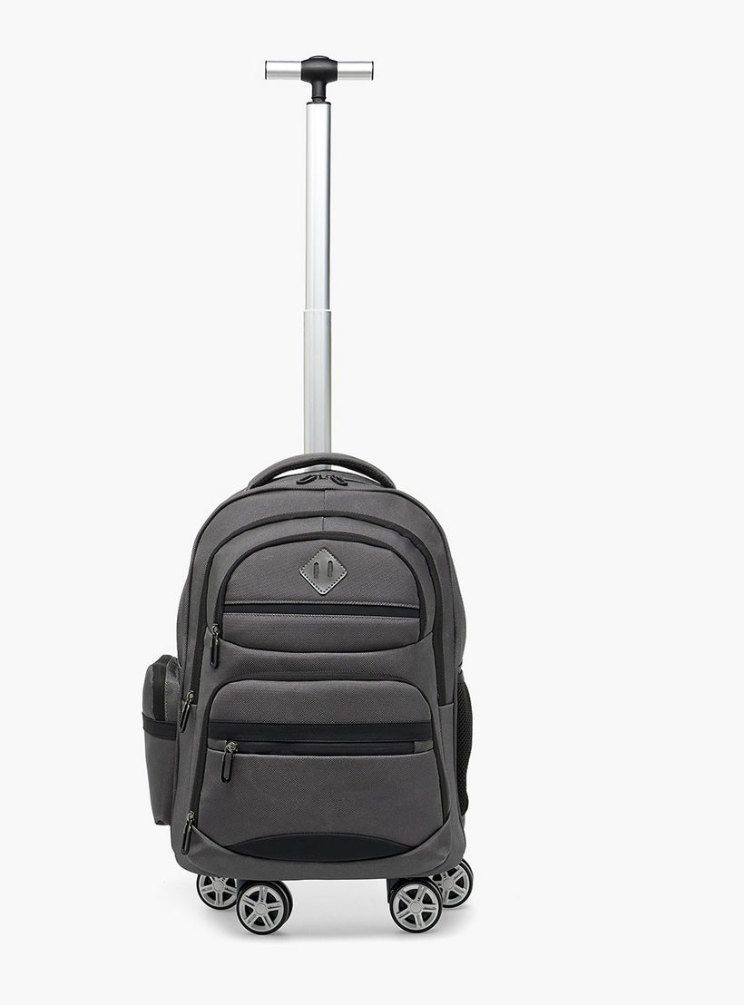 Solid Trolley Backpack for Boys 8-13 Years with Retractable Handle - 18 inches-school-bagsandbackpacks-trolleybags-image-12