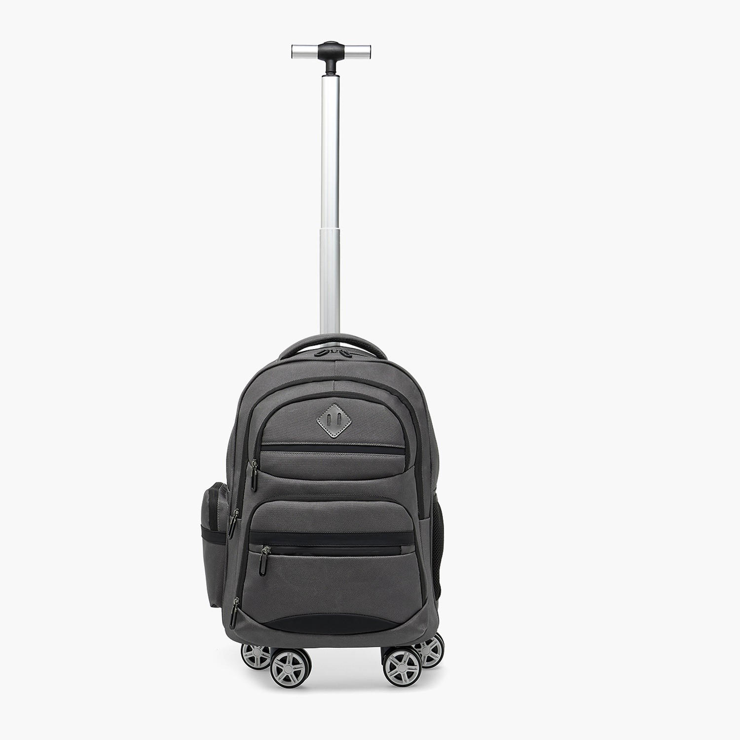 Solid Trolley Backpack for Boys 8-13 Years with Retractable Handle - 18 inches-school-bagsandbackpacks-trolleybags-image-2