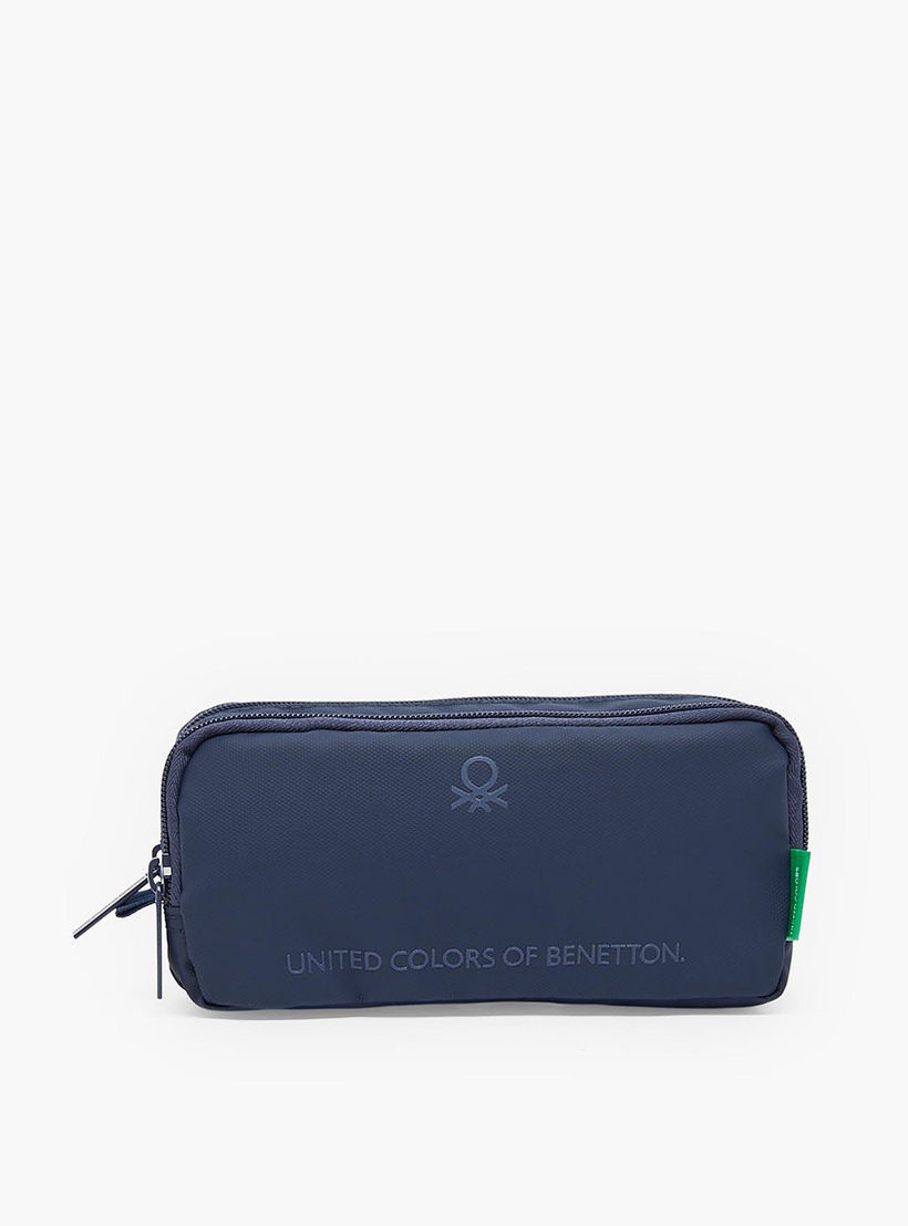 United Colors of Benetton Logo Print Pencil Pouch with 2 Compartments-school-stationery-pencilcases-image-1