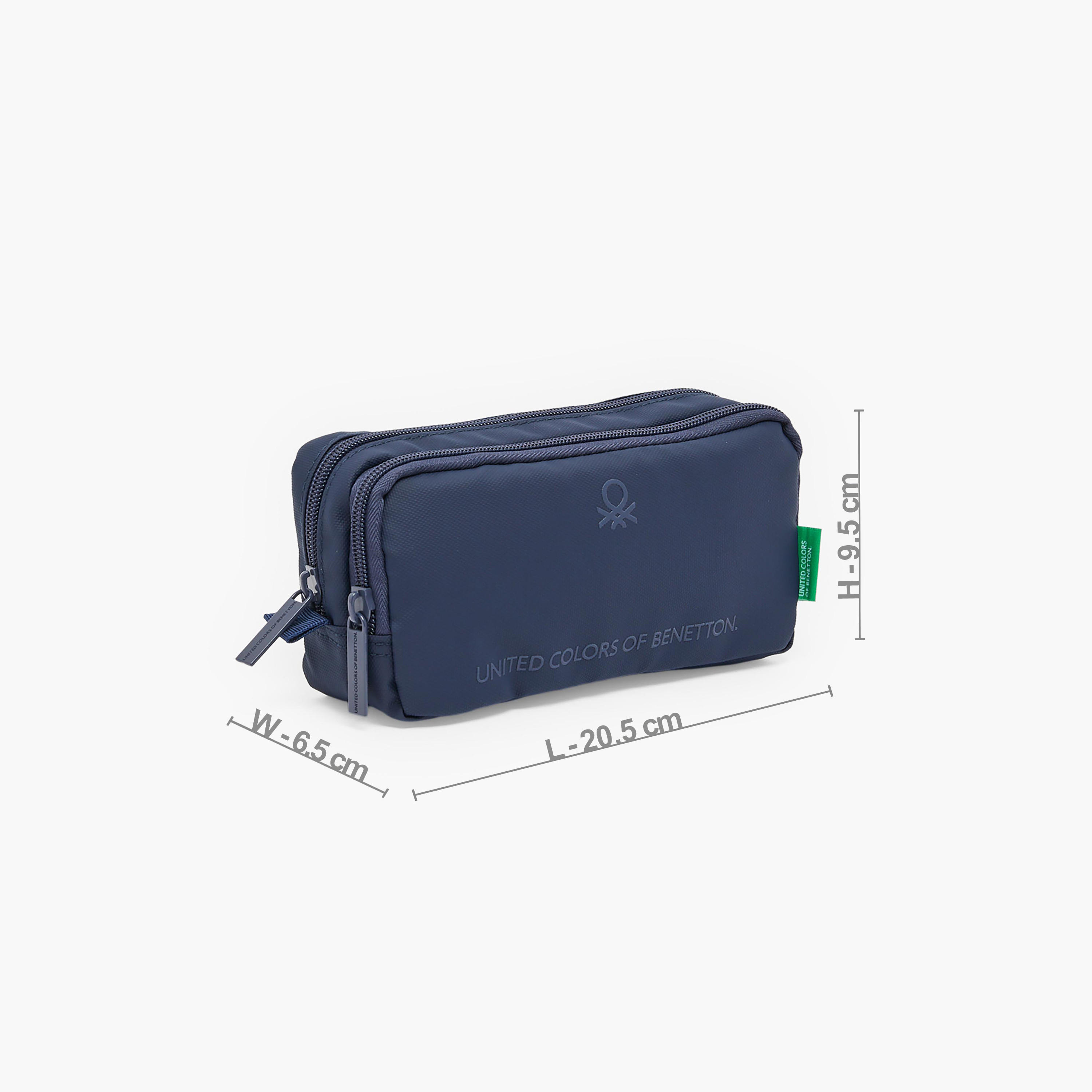 United Colors of Benetton Logo Print Pencil Pouch with 2 Compartments-school-stationery-pencilcases-image-3