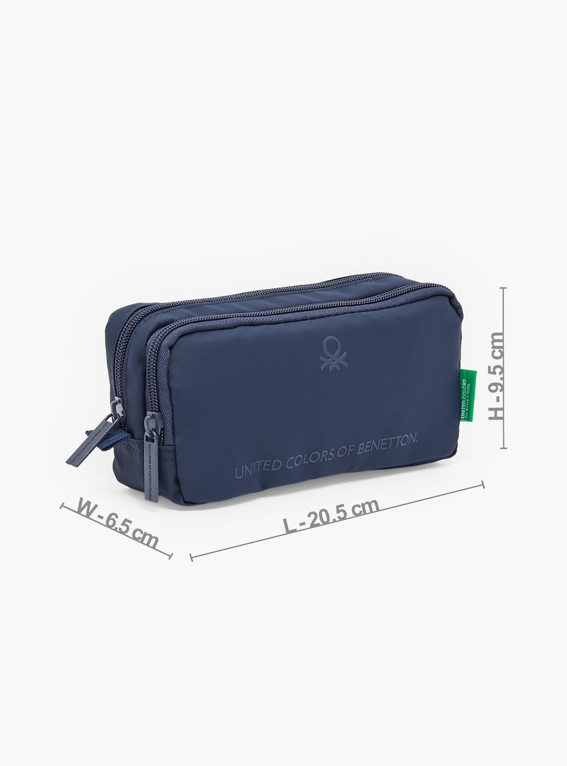 United Colors of Benetton Logo Print Pencil Pouch with 2 Compartments-school-stationery-pencilcases-image-3