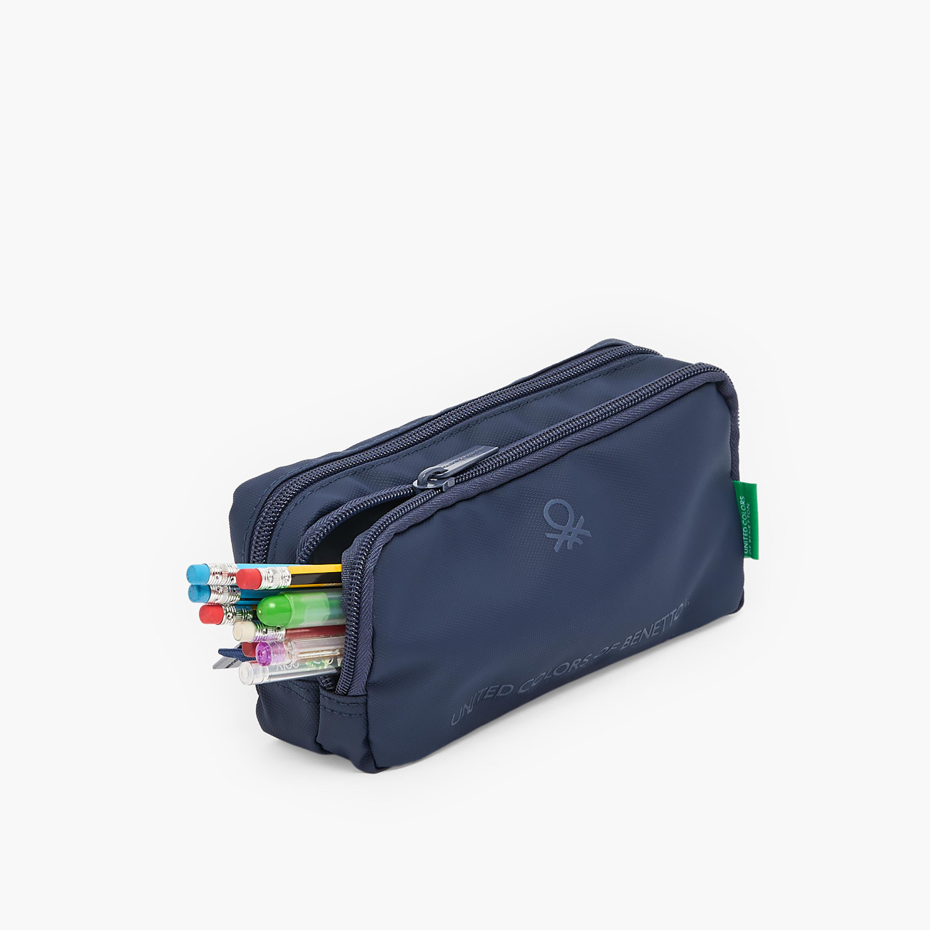 United Colors of Benetton Logo Print Pencil Pouch with 2 Compartments-school-stationery-pencilcases-image-5