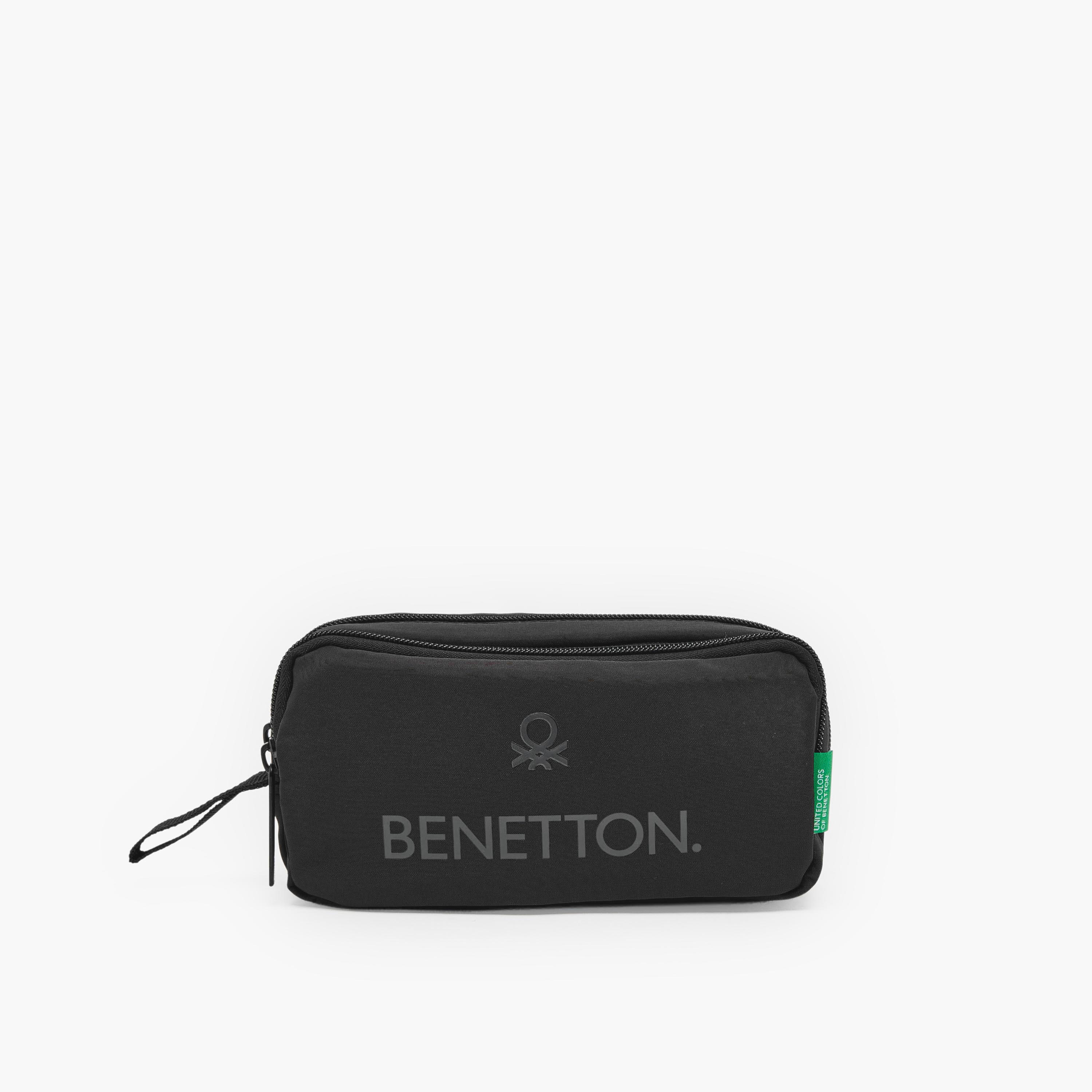 United Colors of Benetton Logo Print Pencil Pouch with 2 Compartments-school-stationery-pencilcases-image-1