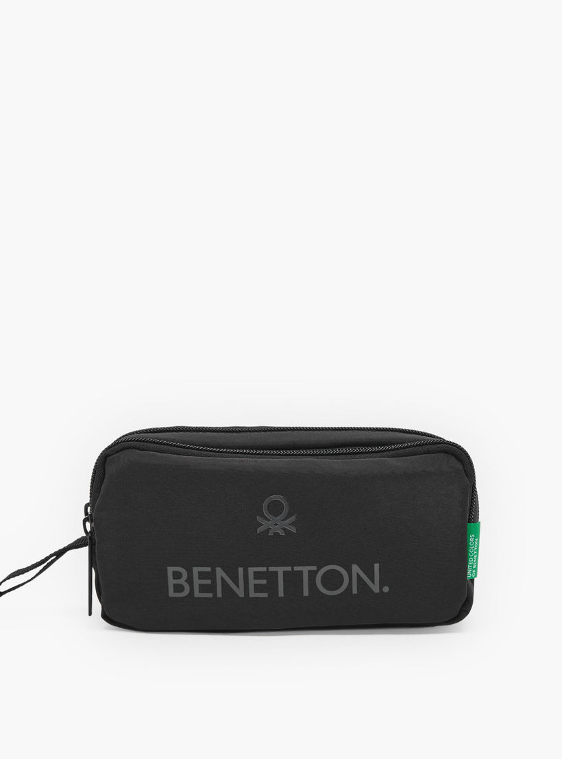 United Colors of Benetton Logo Print Pencil Pouch with 2 Compartments-school-stationery-pencilcases-image-1