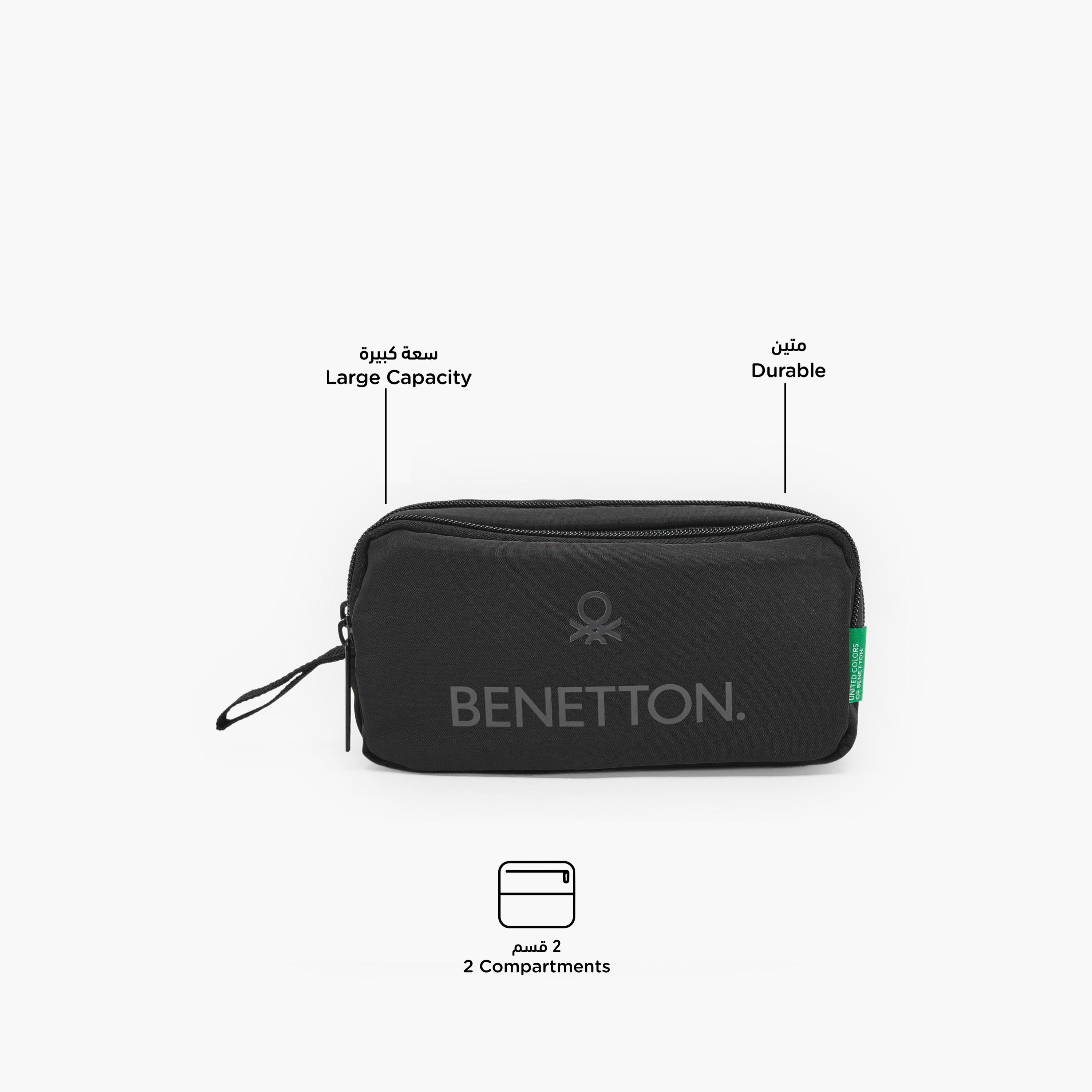 United Colors of Benetton Logo Print Pencil Pouch with 2 Compartments-school-stationery-pencilcases-image-2
