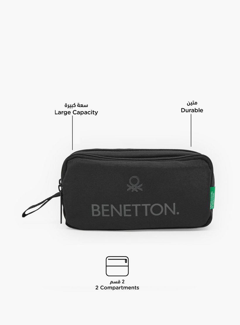United Colors of Benetton Logo Print Pencil Pouch with 2 Compartments-school-stationery-pencilcases-image-2