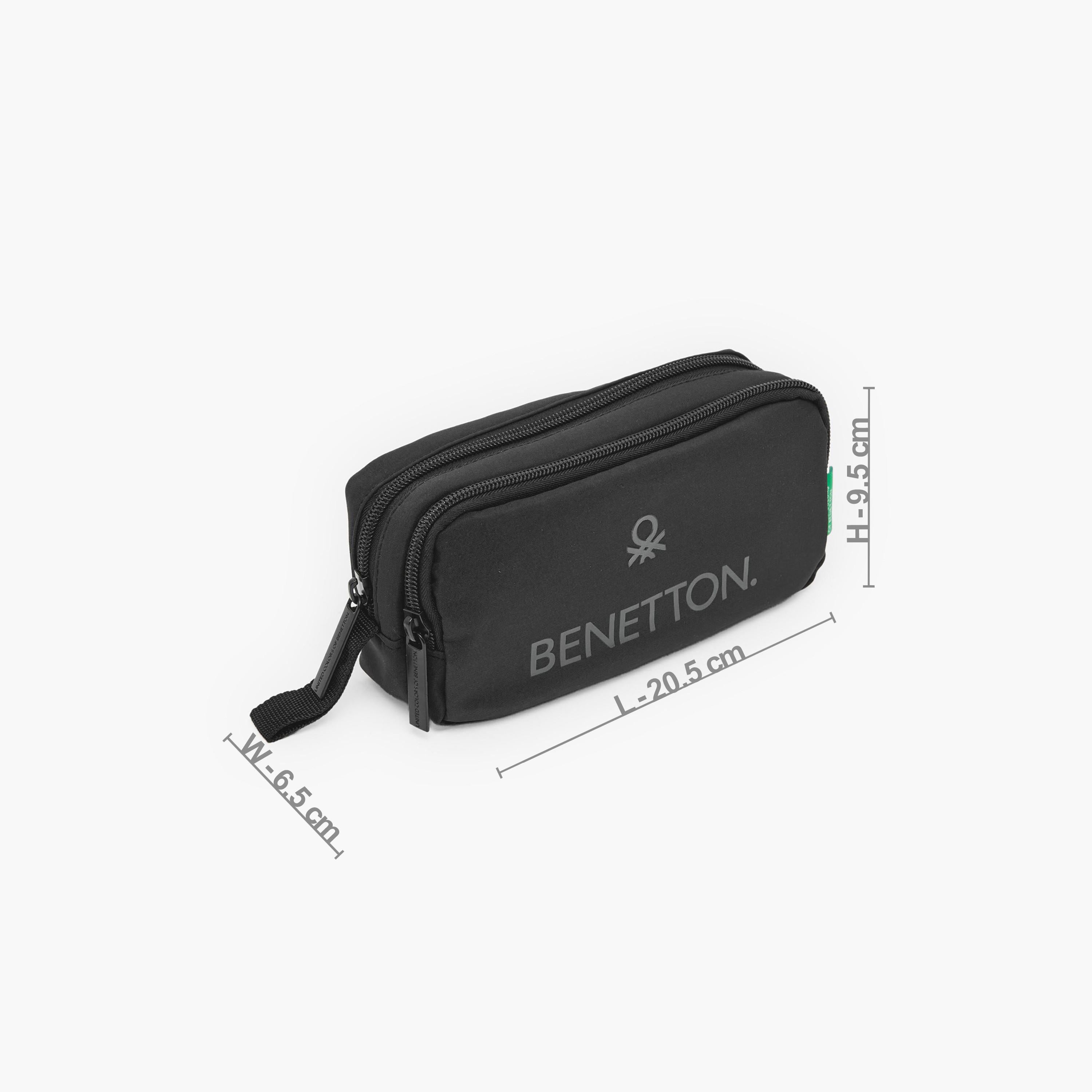 United Colors of Benetton Logo Print Pencil Pouch with 2 Compartments-school-stationery-pencilcases-image-3
