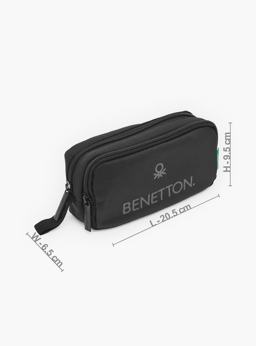 United Colors of Benetton Logo Print Pencil Pouch with 2 Compartments-school-stationery-pencilcases-image-3