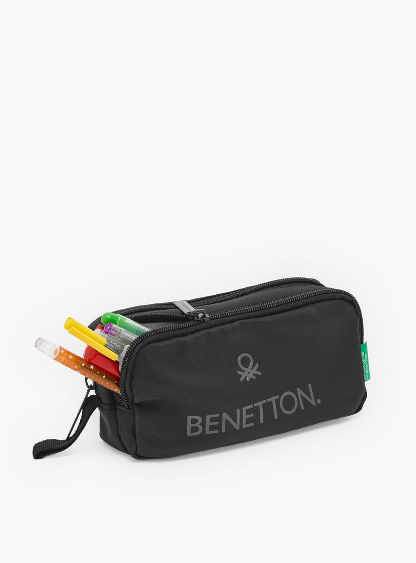 United Colors of Benetton Logo Print Pencil Pouch with 2 Compartments-school-stationery-pencilcases-image-6