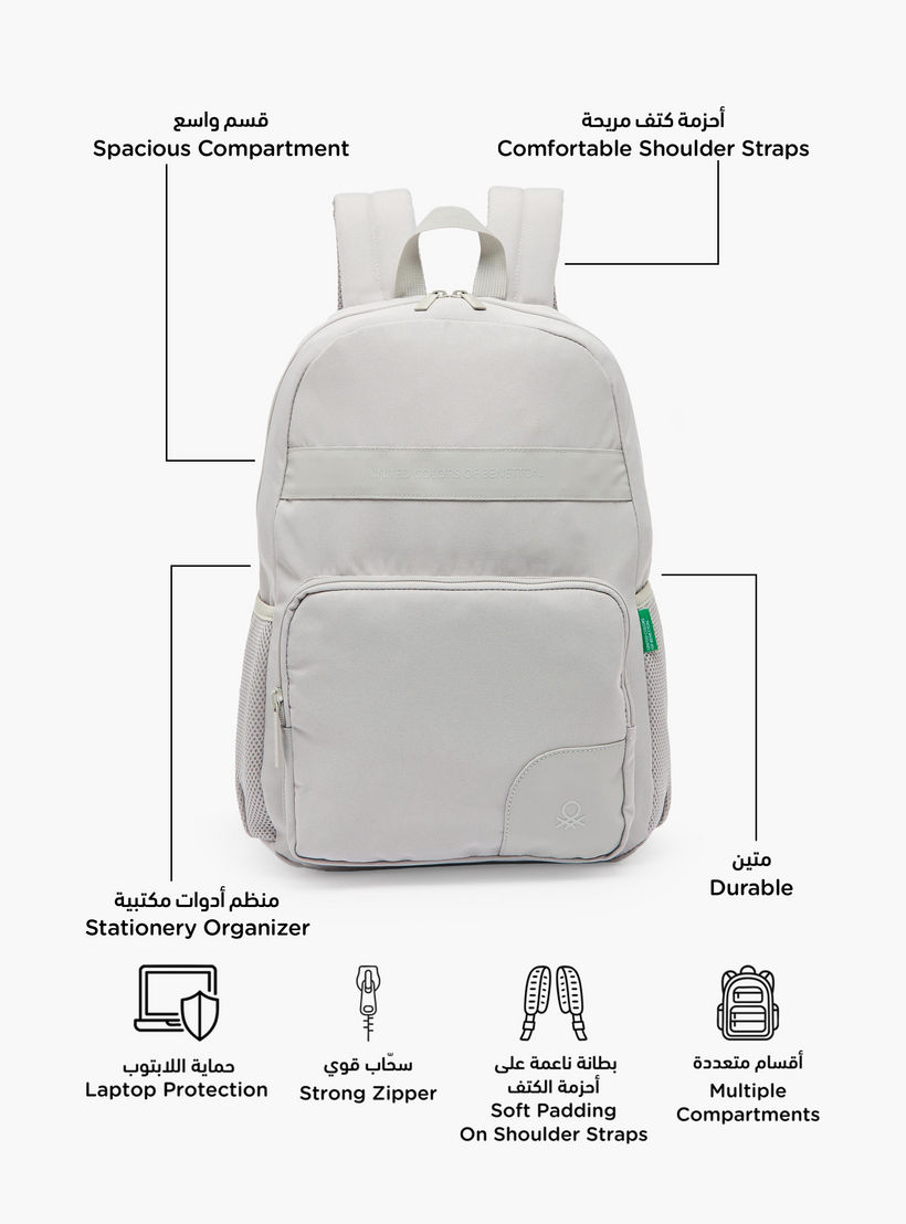 United Colors of Benetton Logo Print Backpack for Boys 8-13 Years with Padded Straps - 17 inch-school-bagsandbackpacks-backpacks-image-2