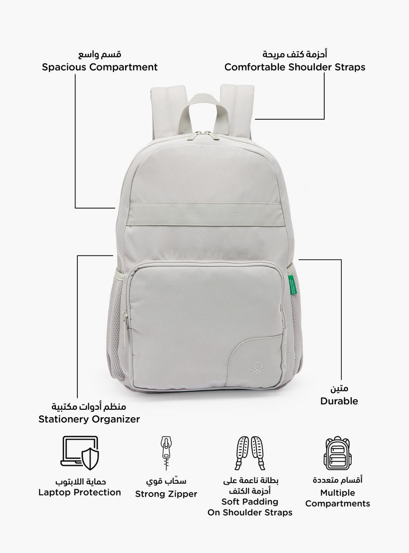 United Colors of Benetton Logo Print Backpack for Boys 8-13 Years with Padded Straps - 17 inch-school-bagsandbackpacks-backpacks-image-2
