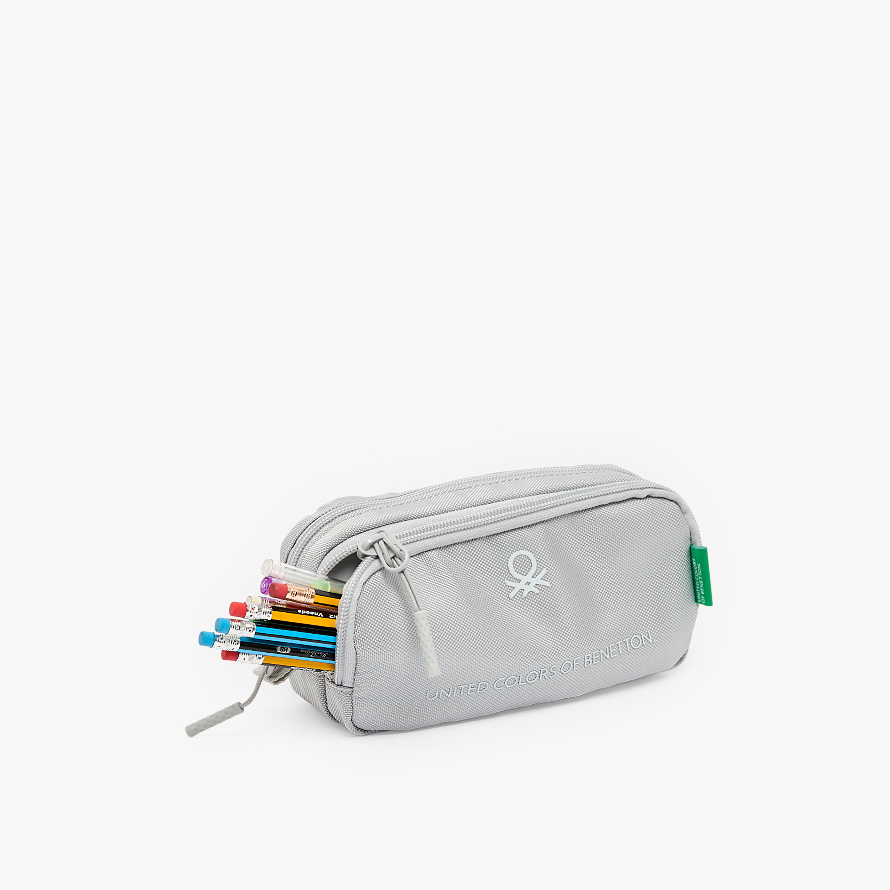 United Colors of Benetton Logo Print Pencil Pouch with 2 Compartments-school-stationery-pencilcases-image-7