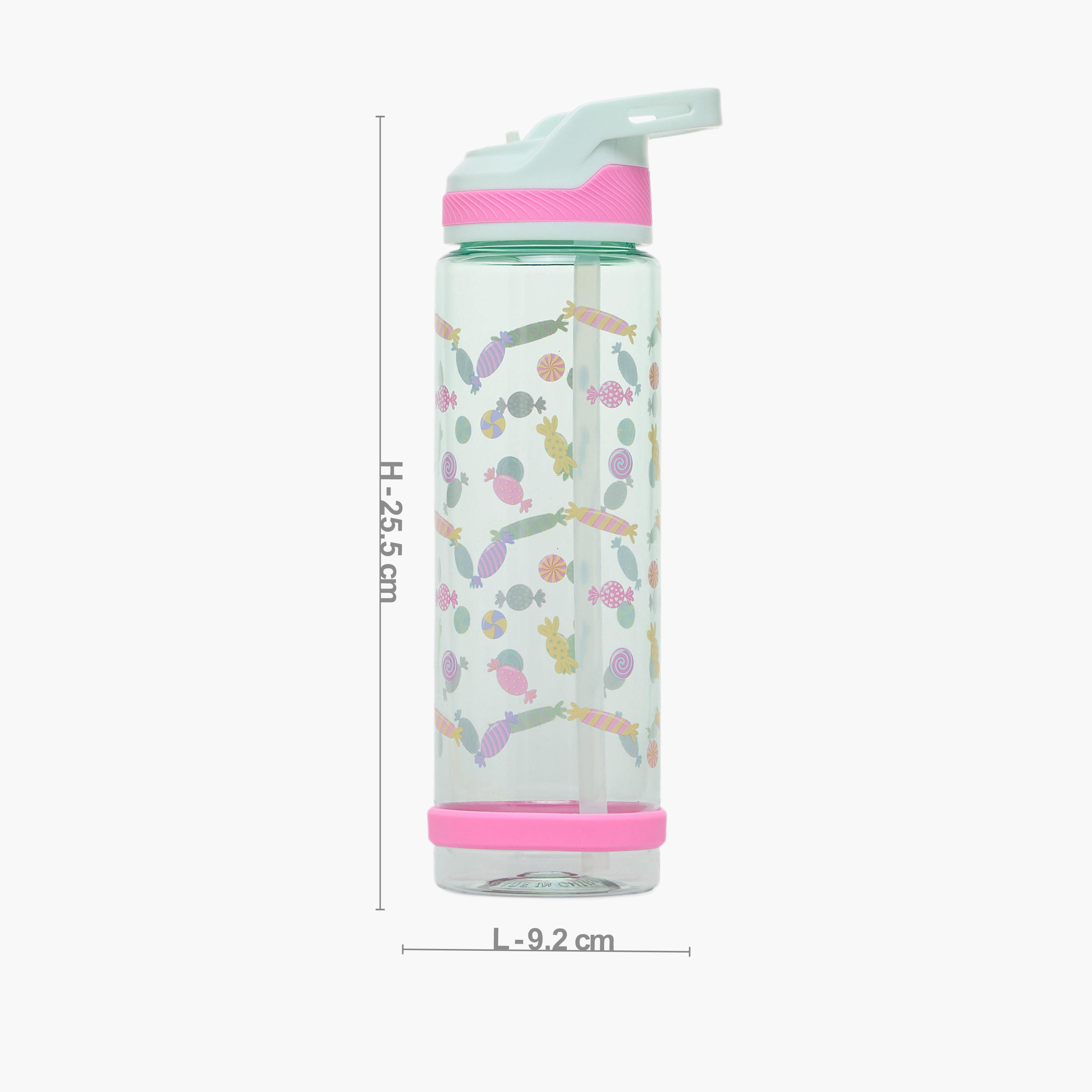 Candy Print Water Bottle with Flip Spout and Handle - 750 ml-school-waterbottles-image-4