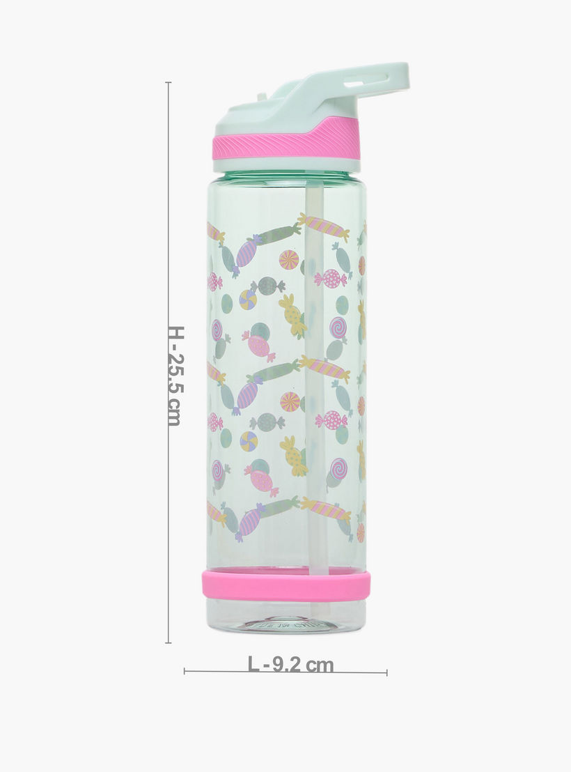Candy Print Water Bottle with Flip Spout and Handle - 750 ml-school-waterbottles-image-4