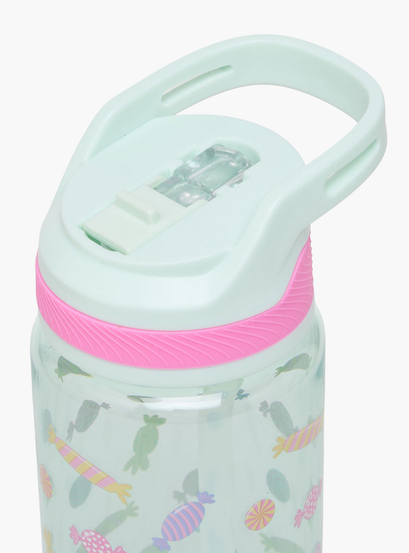 Candy Print Water Bottle with Flip Spout and Handle - 750 ml-school-waterbottles-image-5