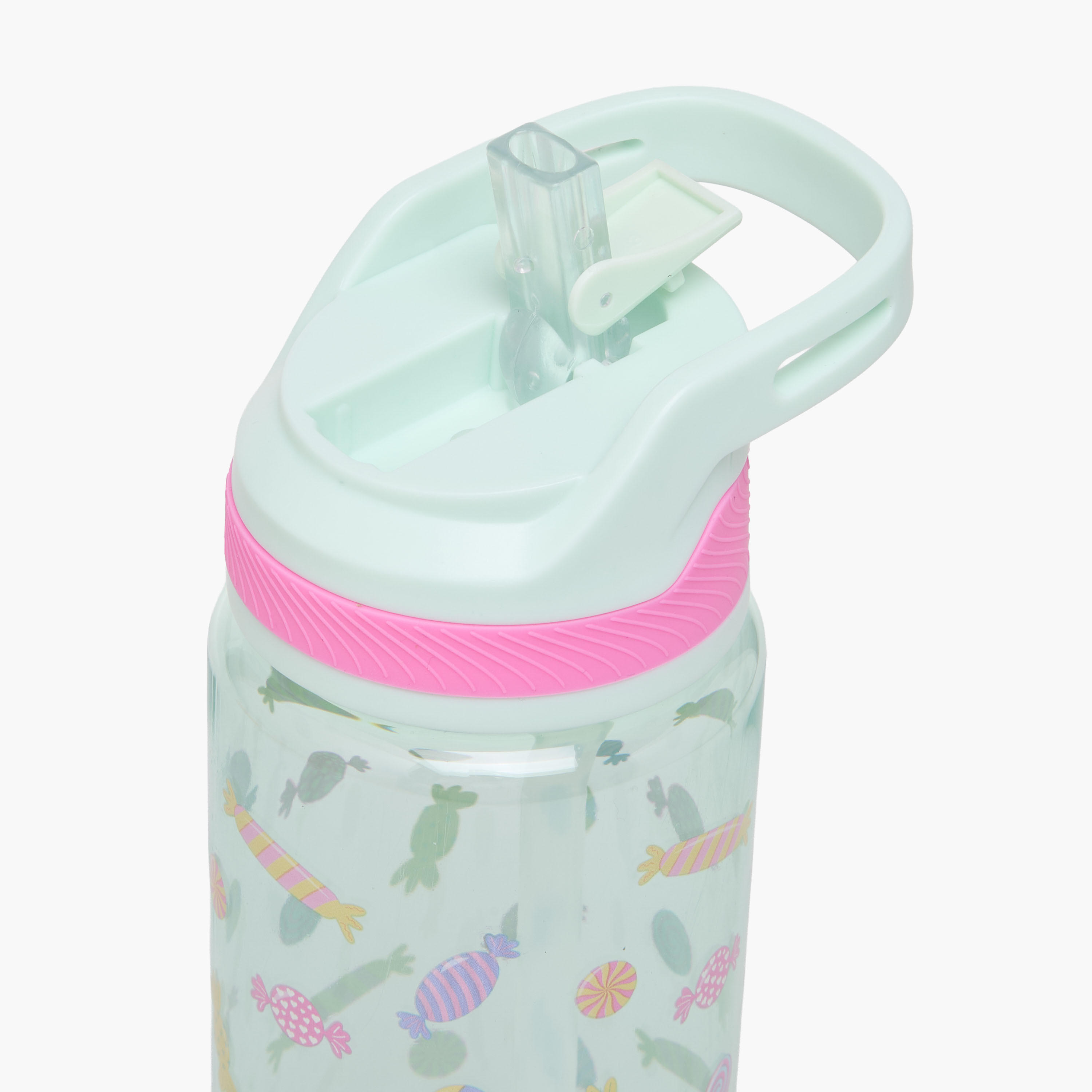 Candy Print Water Bottle with Flip Spout and Handle - 750 ml-school-waterbottles-image-6