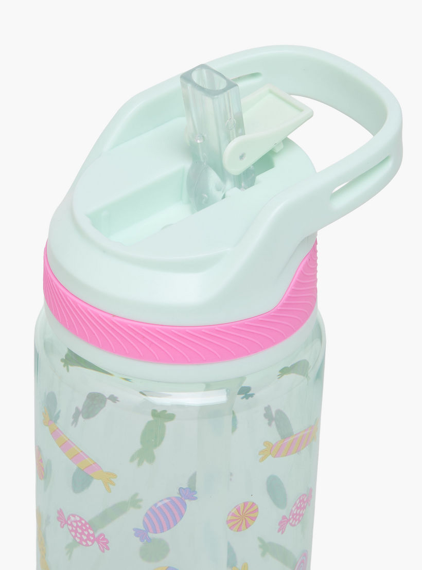 Candy Print Water Bottle with Flip Spout and Handle - 750 ml-school-waterbottles-image-6