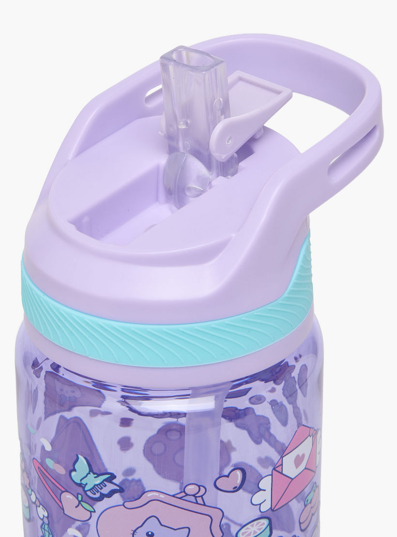 Cat Print Water Bottle with Flip Spout and Handle - 750 ml-school-waterbottles-image-5