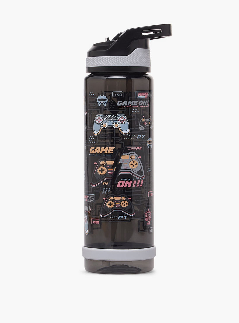 Game Print Water Bottle with Flip Spout and Handle - 750 ml-school-waterbottles-image-1