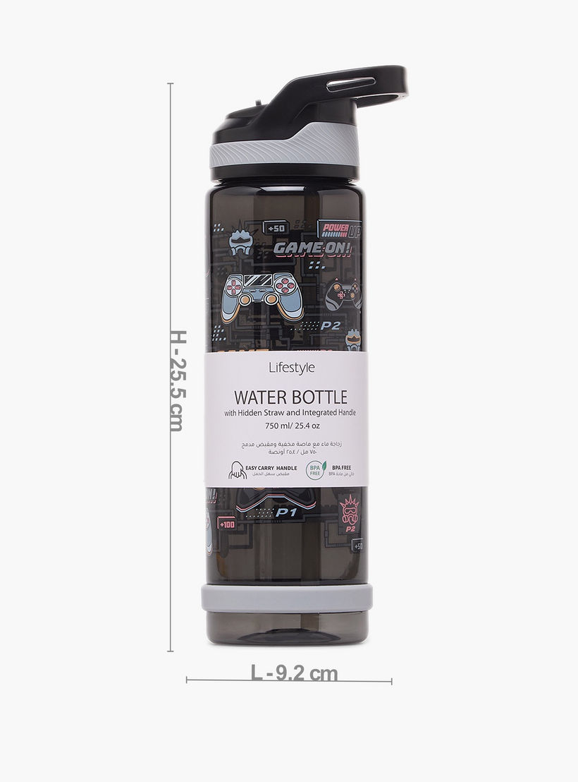 Game Print Water Bottle with Flip Spout and Handle - 750 ml-school-waterbottles-image-3