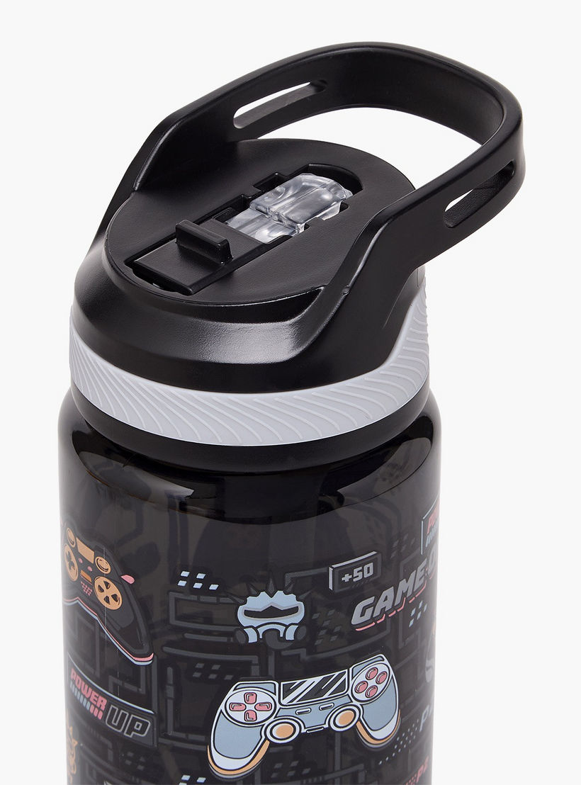 Game Print Water Bottle with Flip Spout and Handle - 750 ml-school-waterbottles-image-4