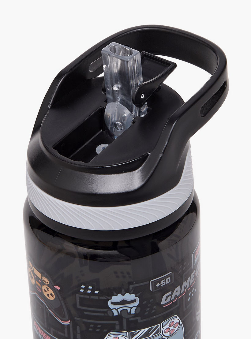 Game Print Water Bottle with Flip Spout and Handle - 750 ml-school-waterbottles-image-5