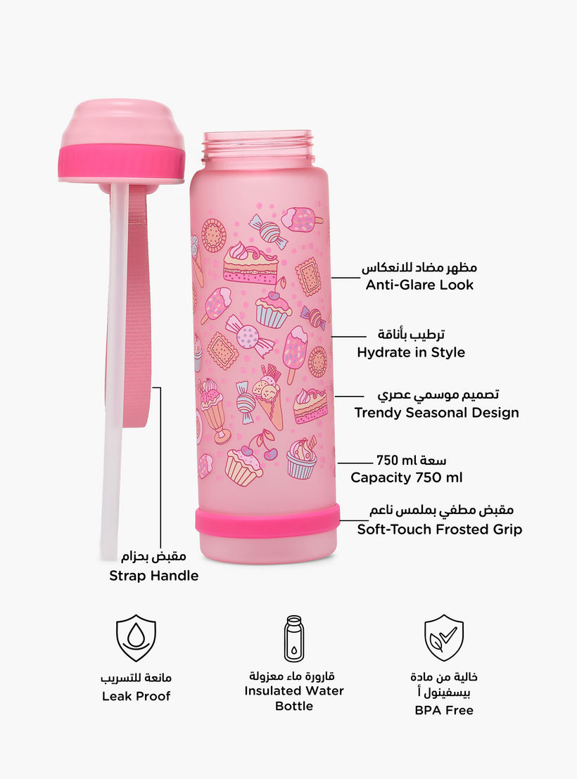 قارورة مياه بفوهة قابلة للطي وحزام مقبض وطبعات من ديزيرت - 750 مل-school-waterbottles-image-2