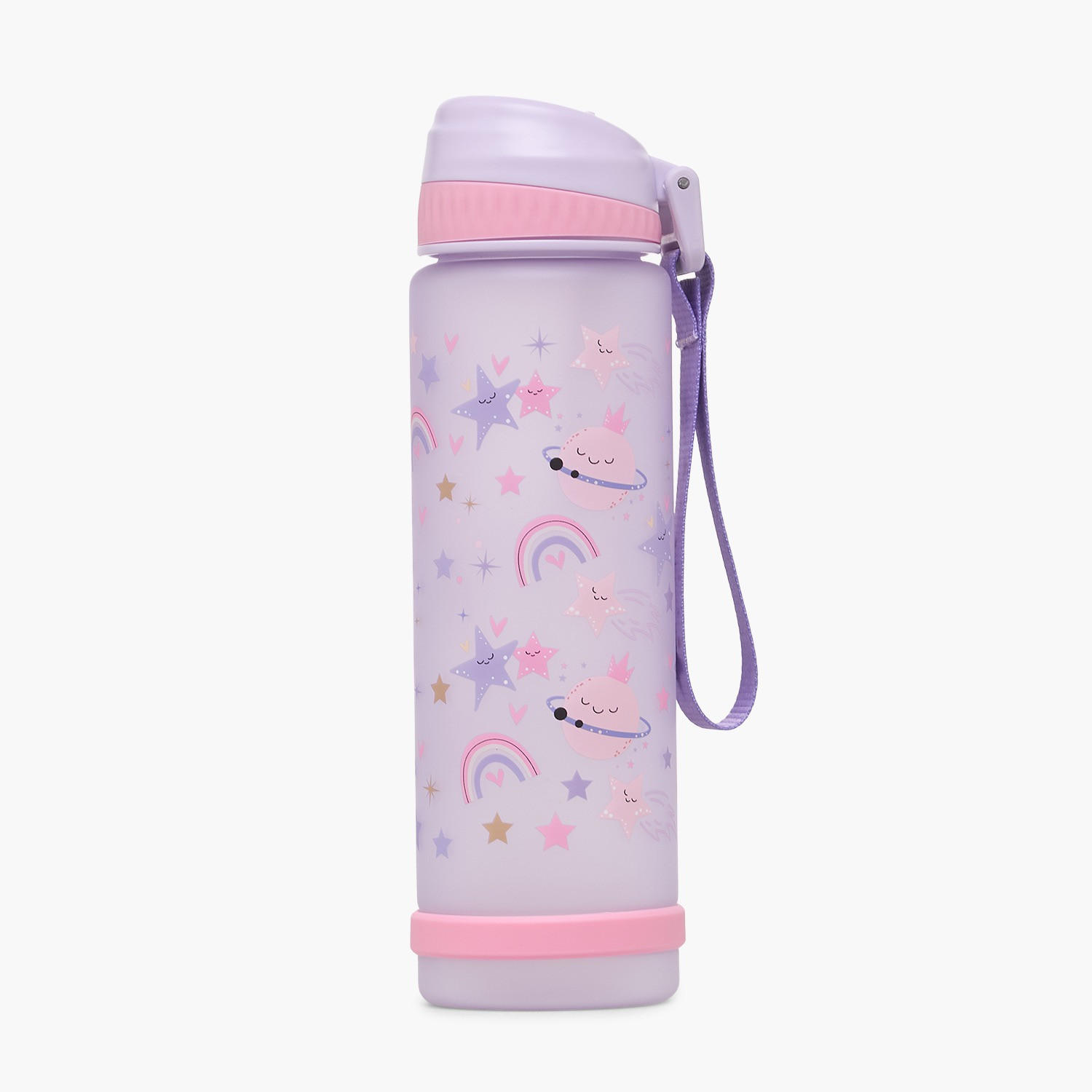 Space Print Water Bottle with Flip Spout and Strap Handle - 750 ml-school-waterbottles-image-1
