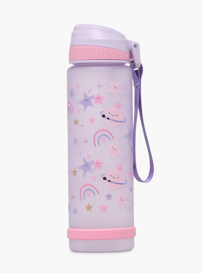 Space Print Water Bottle with Flip Spout and Strap Handle - 750 ml-school-waterbottles-image-1